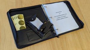 Gobook with embossing seal